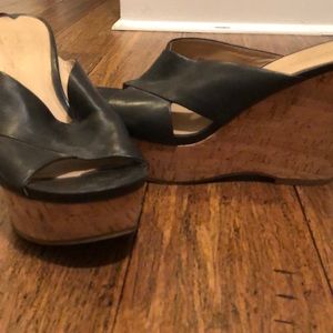 Via Spiga Cork & Leather Wedges